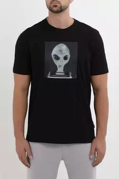 Футболка хлопковая с принтом BOSS