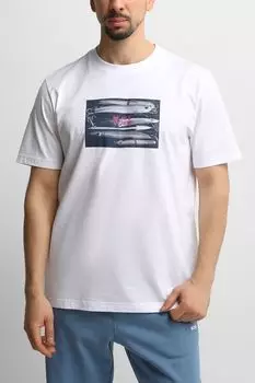 Футболка хлопковая с принтом BOSS