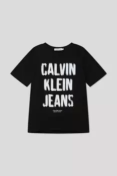 Футболка хлопковая с принтом Calvin Klein Jeans