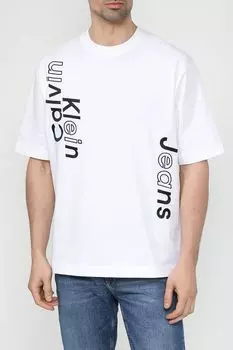 Футболка хлопковая с принтом Calvin Klein Jeans