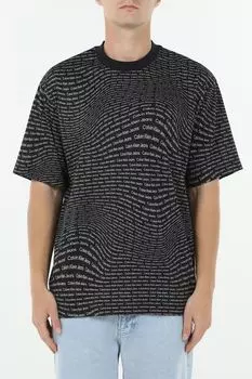 Футболка хлопковая с принтом Calvin Klein Jeans