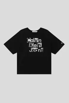 Футболка хлопковая с принтом Calvin Klein Jeans