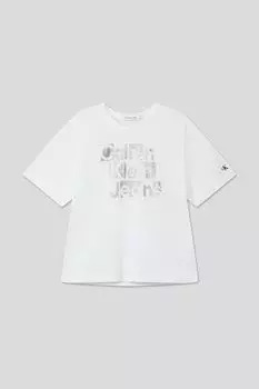 Футболка хлопковая с принтом Calvin Klein Jeans