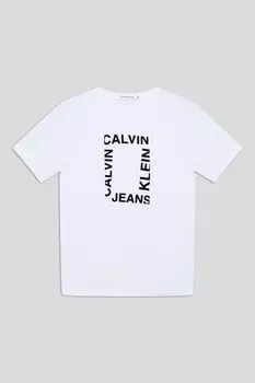 Футболка хлопковая с принтом Calvin Klein Jeans