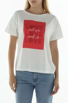 Футболка хлопковая с принтом Comma