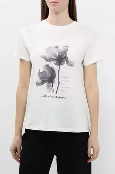 Футболка хлопковая с принтом Comma