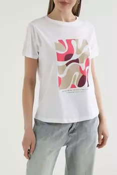 Футболка хлопковая с принтом Comma