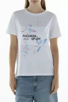 Футболка хлопковая с принтом Comma