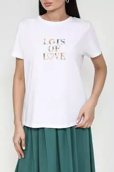 Футболка хлопковая с принтом Comma