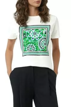 Футболка хлопковая с принтом Comma