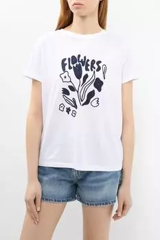 Футболка хлопковая с принтом Comma