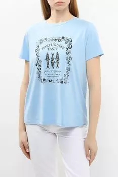 Футболка хлопковая с принтом Comma