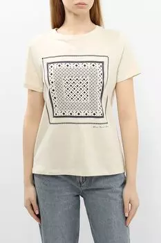 Футболка хлопковая с принтом Comma