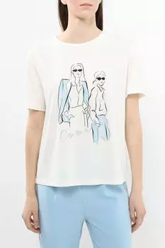 Футболка хлопковая с принтом Comma