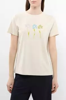 Футболка хлопковая с принтом Comma