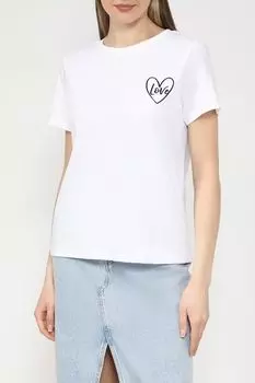 Футболка хлопковая с принтом Comma