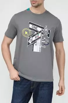 Футболка хлопковая с принтом Desigual