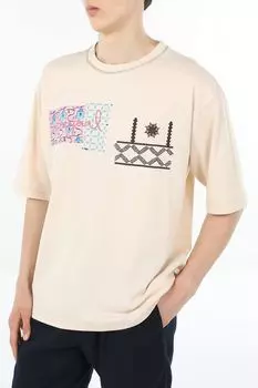 Футболка хлопковая с принтом Desigual