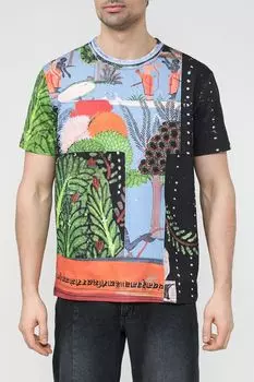 Футболка хлопковая с принтом Desigual