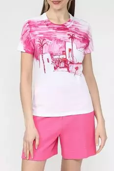 Футболка хлопковая с принтом Desigual