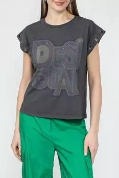 Футболка хлопковая с принтом Desigual