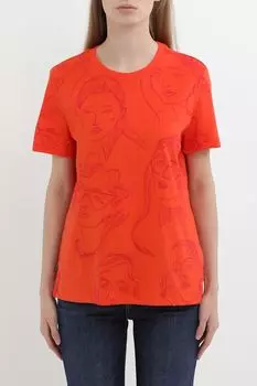 Футболка хлопковая с принтом Desigual