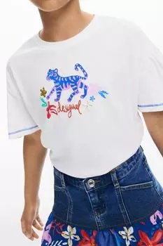 Футболка хлопковая с принтом Desigual