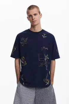 Футболка хлопковая с принтом Desigual