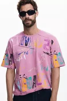 Футболка хлопковая с принтом Desigual