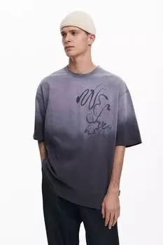 Футболка хлопковая с принтом Desigual