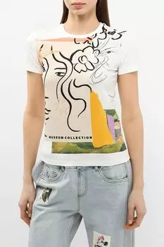 Футболка хлопковая с принтом Desigual