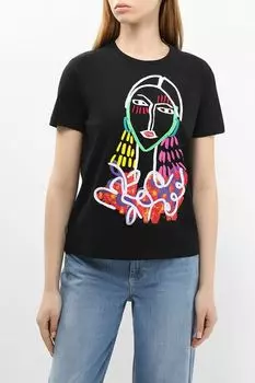 Футболка хлопковая с принтом Desigual