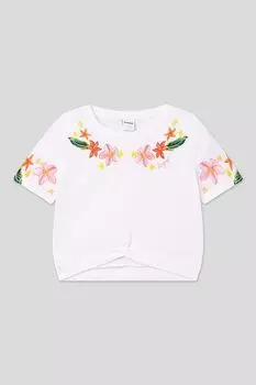 Футболка хлопковая с принтом Desigual