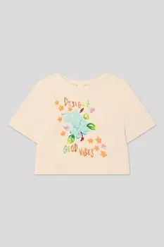 Футболка хлопковая с принтом Desigual