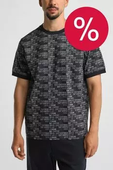 Футболка хлопковая с принтом Ea7