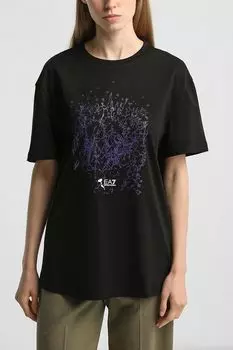 Футболка хлопковая с принтом Ea7