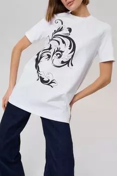 Футболка хлопковая с принтом ELEGANZZA