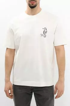 Футболка хлопковая с принтом EMPORIO ARMANI