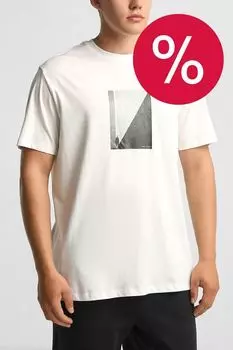 Футболка хлопковая с принтом Exchange Armani