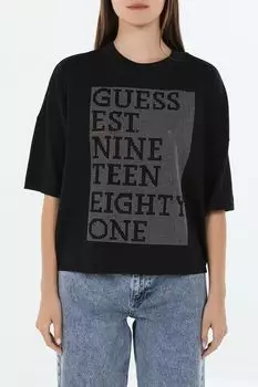 Футболка хлопковая с принтом Guess