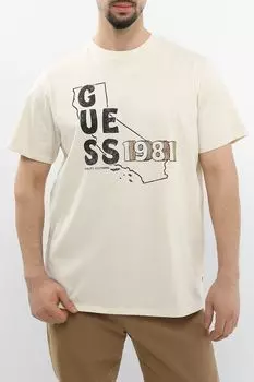 Футболка хлопковая с принтом Guess