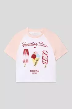 Футболка хлопковая с принтом Guess