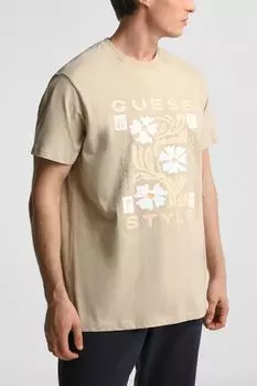 Футболка хлопковая с принтом Guess