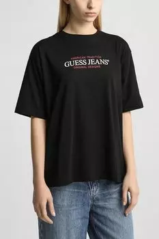 Футболка хлопковая с принтом Guess Jeans