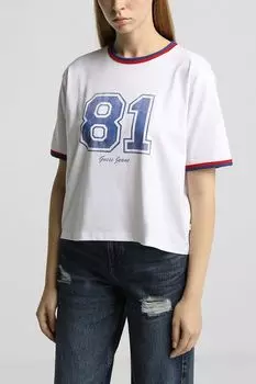 Футболка хлопковая с принтом Guess Jeans