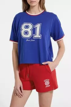 Футболка хлопковая с принтом Guess Jeans