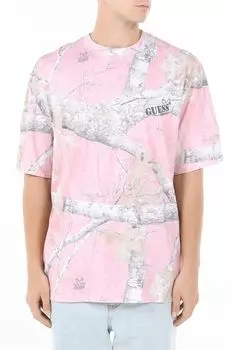 Футболка хлопковая с принтом Guess Jeans