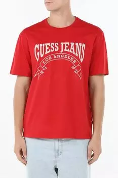 Футболка хлопковая с принтом Guess Jeans