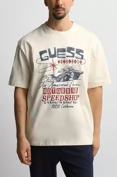 Футболка хлопковая с принтом Guess Jeans