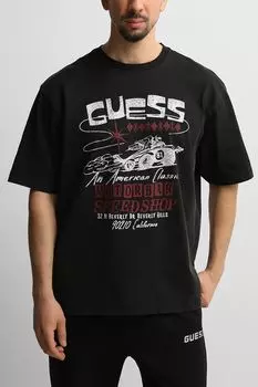 Футболка хлопковая с принтом Guess Jeans